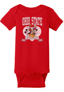 Ohio State Buckeyes Baby Red Disney Heart Troop Short Sleeve One Piece