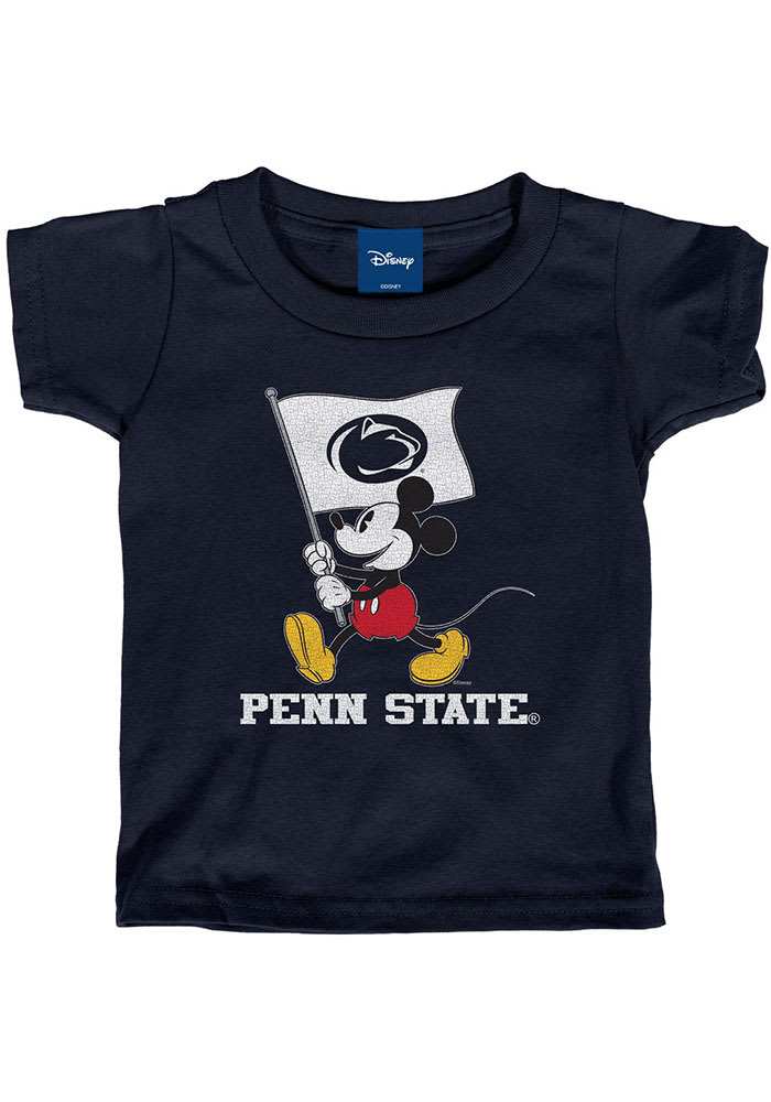 Penn State Nittany Lions Toddler Navy Blue Mickey Flag Waver Short Sleeve T-Shirt
