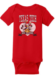 Texas Tech Red Raiders Baby Red Disney Heart Troop Short Sleeve One Piece