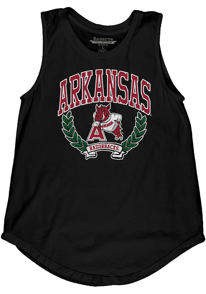 78202 Razorback Arkansas Razorbacks Womens BLACK Muscle Tank Top - 57108764