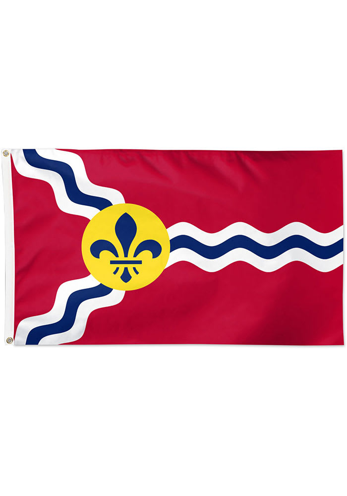St Louis 3x5 Red Silk Screen Grommet Flag