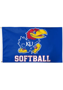 Kansas Jayhawks Softball Blue Silk Screen Grommet Flag