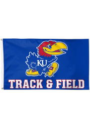 Kansas Jayhawks Track and Field Blue Silk Screen Grommet Flag
