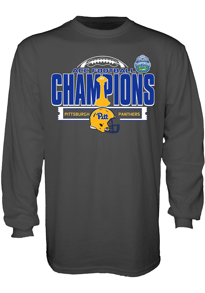 Pitt Panthers Charcoal 2021 ACC Champions Long Sleeve T Shirt