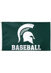 Michigan State Spartans Baseball 3x5 ft Green Silk Screen Grommet Flag