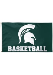 Michigan State Spartans Basketball 3x5 ft Green Silk Screen Grommet Flag