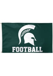 Michigan State Spartans Football 3x5 ft Green Silk Screen Grommet Flag