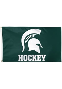 Michigan State Spartans Hockey 3x5 ft Green Silk Screen Grommet Flag