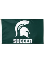 Michigan State Spartans Soccer 3x5 ft Green Silk Screen Grommet Flag