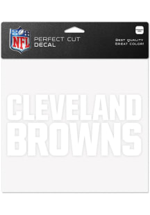 Cleveland Browns 8X8 Perfect Cut Auto Decal - White