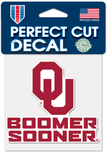 Oklahoma Sooners 4x4 Slogan Auto Decal - Red