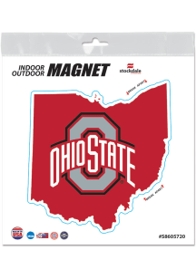 Red  Ohio State Buckeyes State Shape Magnet