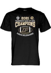 Purdue Boilermakers Black 2021 Music City Bowl Champions Short Sleeve T Shirt