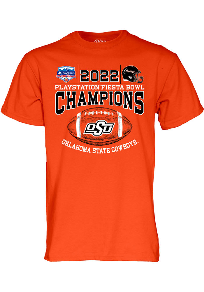 Oklahoma State Cowboys Orange 2021 Fiesta Bowl Champions Short Sleeve T Shirt