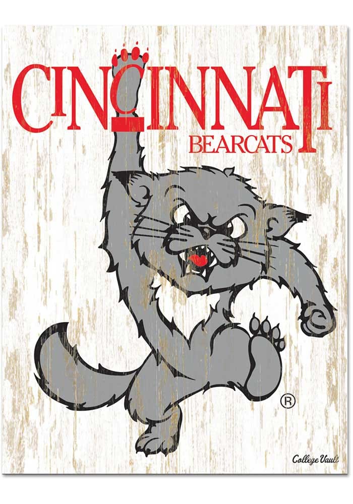 Cincinnati Bearcats Vault Logo 11x17 Wood Sign