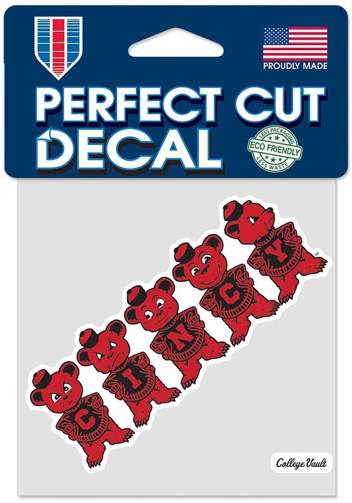 Red Cincinnati Bearcats 5 Bear 4x4 Decal - 57109029