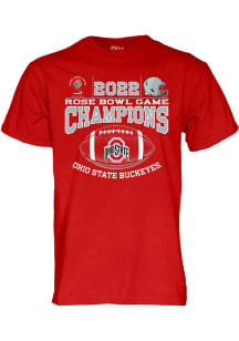 Ohio State Buckeyes Red 2021 Rose Bowl Champions Short Sleeve T Shirt