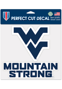 West Virginia Mountaineers 8x8 Slogan Auto Decal - Navy Blue