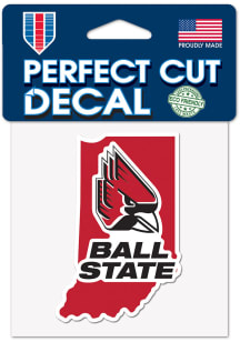 Ball State Cardinals 4x4 Auto Decal - Red