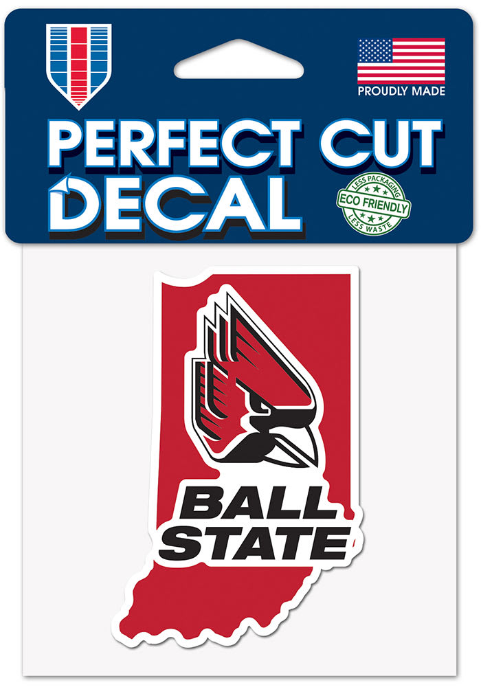 Ball State Cardinals 4x4 Auto Decal - Red