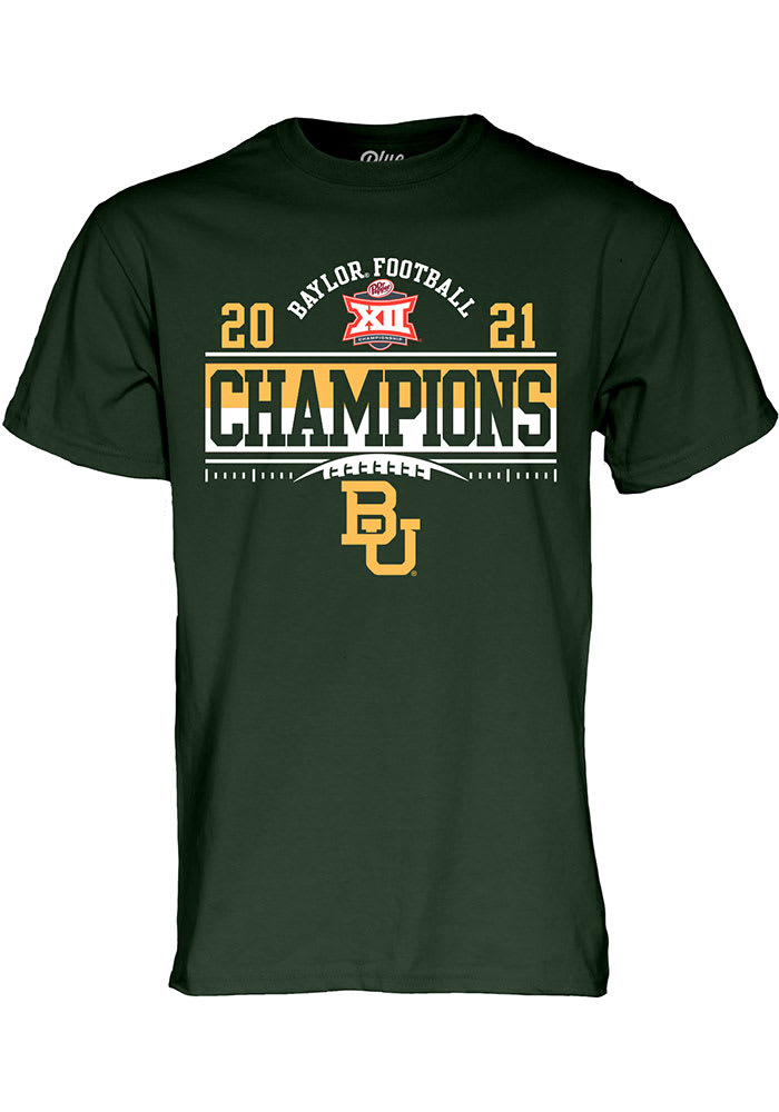 Baylor Bears Green 2021 Big 12 Conference Champions Short Sleeve T Shirt