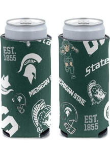 Green Michigan State Spartans Scattered 12oz Slim Coolie