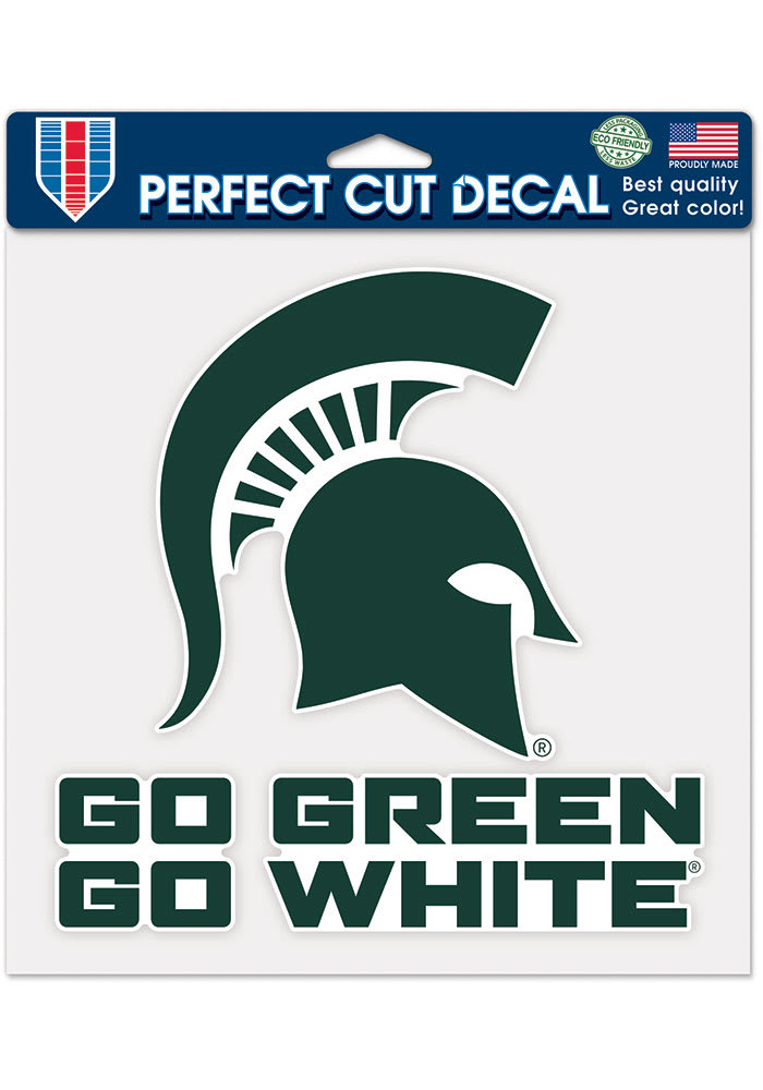 Michigan State Spartans Slogan Auto Decal - Green