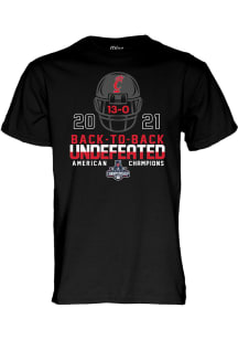 Cincinnati Bearcats 2021 AAC Undefeated Champions Short Sleeve T Shirt - Black