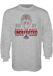 Cincinnati Bearcats Grey 2021 AAC Undefeated Champions Long Sleeve T Shirt