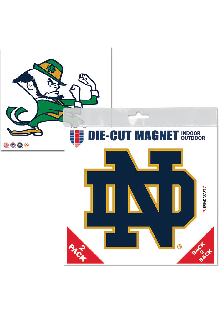 Notre Dame Fighting Irish 6x6 2pk Car Magnet - Navy Blue