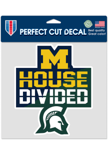 Michigan Wolverines Blue  House Divided 8x8 Decal