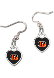 Cincinnati Bengals 3D Heart Dangle Womens Earrings