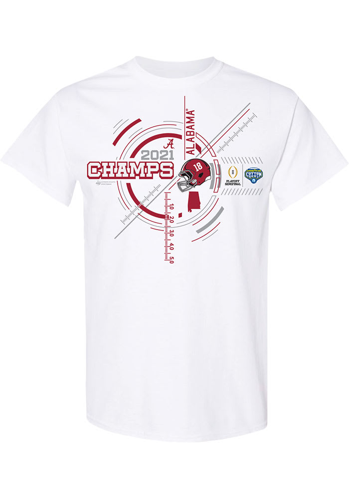 Alabama Crimson Tide White 2021 Cotton Bowl Champions Short Sleeve T Shirt