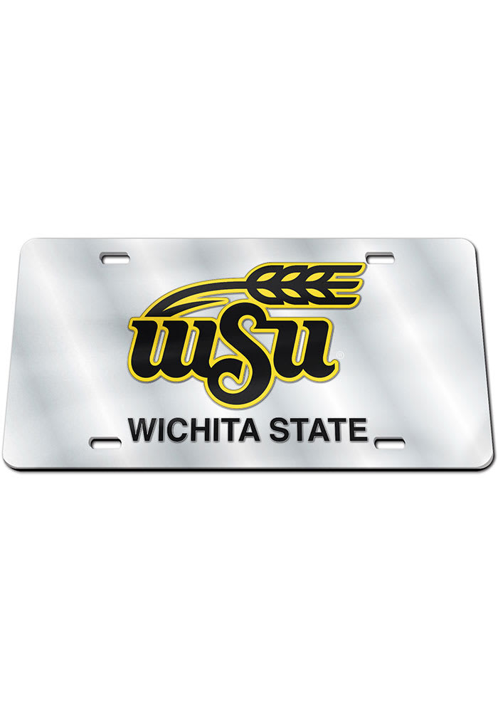 Wichita State Shockers Silver Logo Car Accessory License Plate