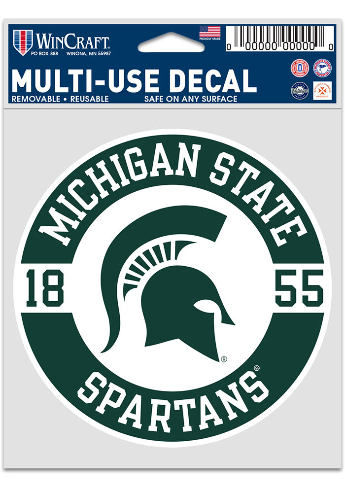 Michigan State Spartans 3.75x5 Patch Auto Decal - Green