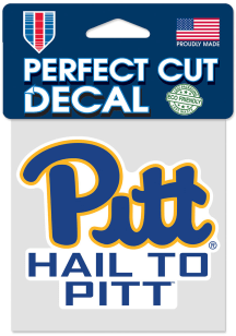 Pitt Panthers 4x4 slogan Auto Decal - Gold