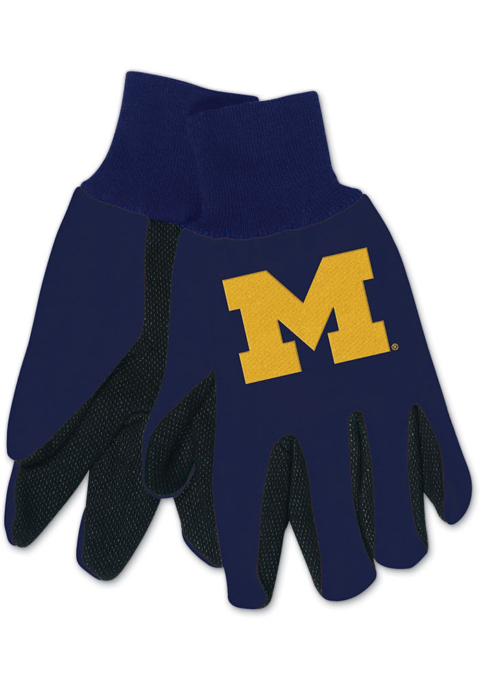 Michigan Wolverines 2 Tone Embroidered Mens Gloves