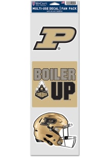 Purdue Boilermakers 3pk Fan Auto Decal - Gold