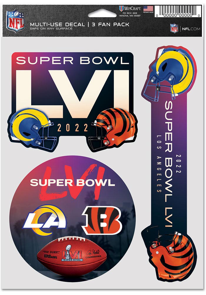 NEW ENGLAND PATRIOTS LOS ANGELES RAMS SUPER BOWL 53 DUEL MULTI-USE DECAL  5"X6"