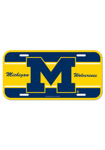 Michigan Wolverines Yellow  Plastic License Plate