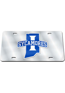 Indiana State Sycamores Silver Arcylic Car Accessory License Plate