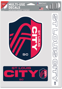 St Louis City SC Triple Pack Auto Decal - Red