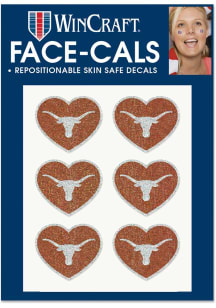 Texas Longhorns 6pk Glitter Heart Tattoo