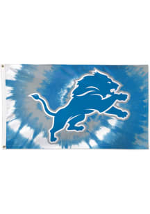 Detroit Lions Tie Dye 3x5 Ft Blue Silk Screen Grommet Flag
