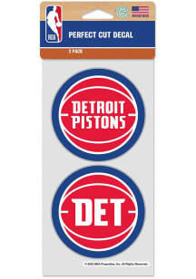 Detroit Pistons 4x8 Inch 2 Pack Auto Decal - Red