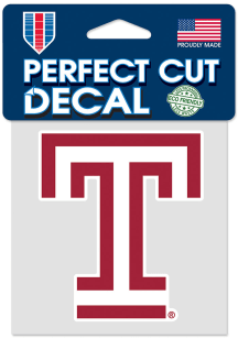 Temple Owls 4X4 Color Auto Decal - Red