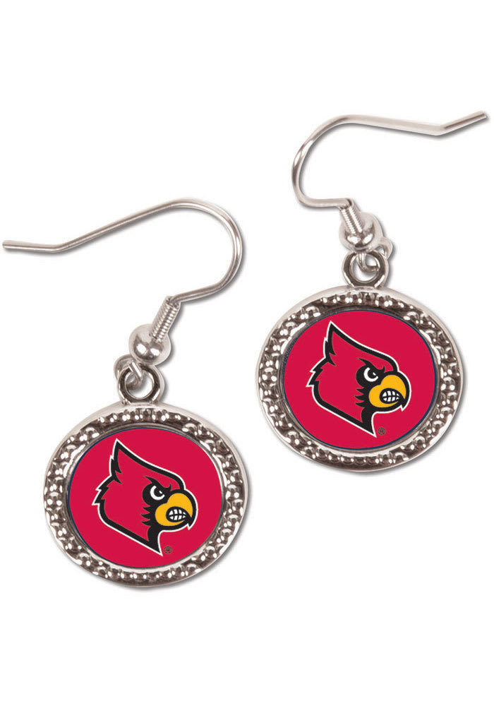 Louisville Cardinals Hammered Rounded Womens Earrings