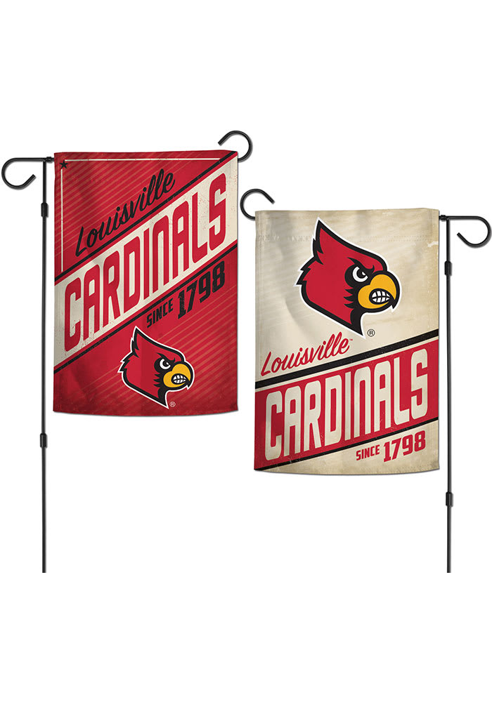 Louisville Cardinals Mascot 12x18 2 Sided RETRO Garden Flag