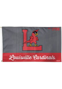 Louisville Cardinals 3x5 College Vault Logo Deluxe Red Silk Screen Grommet Flag