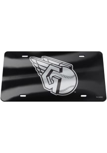 Cleveland Guardians Sillver Logo Black Background Car Accessory License Plate